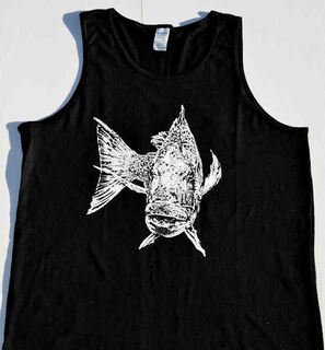 Singlet Black - Snapper Print